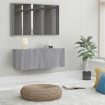 vidaXL Comodă TV, gri sonoma, 80x30x30 cm, lemn prelucrat vidaXL Comodă TV, gri sonoma, 80x30x30 cm, lemn prelucrat