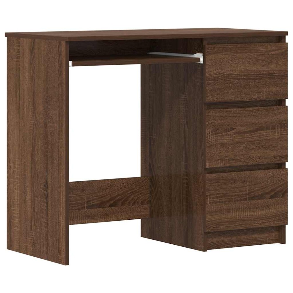 vidaXL Birou, stejar maro, 90x45x76 cm, lemn prelucrat
