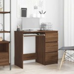 vidaXL Birou, stejar maro, 90x45x76 cm, lemn prelucrat