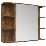 vidaXL Dulap baie cu oglindă stejar fumuriu 80x20,5x64cm lemn compozit vidaXL Dulap baie cu oglindă stejar fumuriu 80x20,5x64cm lemn compozit