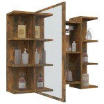 vidaXL Dulap baie cu oglindă stejar fumuriu 80x20,5x64cm lemn compozit vidaXL Dulap baie cu oglindă stejar fumuriu 80x20,5x64cm lemn compozit