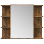 vidaXL Dulap baie cu oglindă stejar fumuriu 80x20,5x64cm lemn compozit vidaXL Dulap baie cu oglindă stejar fumuriu 80x20,5x64cm lemn compozit