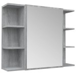 vidaXL Dulap de baie cu oglindă gri sonoma 80x20,5x64 cm lemn compozit vidaXL Dulap de baie cu oglindă gri sonoma 80x20,5x64 cm lemn compozit