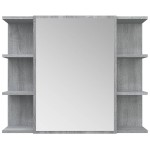 vidaXL Dulap de baie cu oglindă gri sonoma 80x20,5x64 cm lemn compozit vidaXL Dulap de baie cu oglindă gri sonoma 80x20,5x64 cm lemn compozit