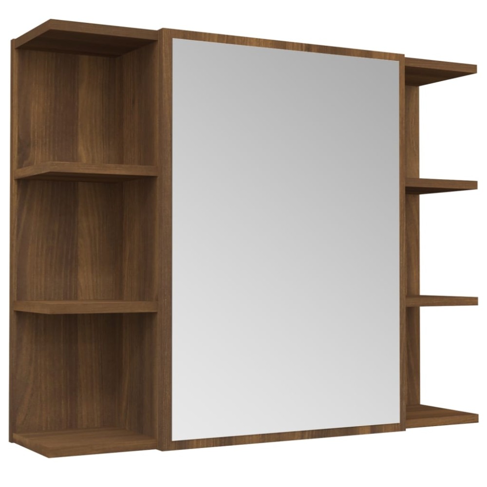 vidaXL Dulap de baie cu oglindă stejar maro 80x20,5x64cm lemn compozit