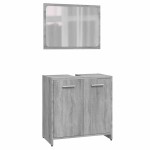 vidaXL Set de mobilier de baie, gri sonoma, lemn prelucrat vidaXL Set de mobilier de baie, gri sonoma, lemn prelucrat