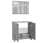 vidaXL Set de mobilier de baie, gri sonoma, lemn prelucrat vidaXL Set de mobilier de baie, gri sonoma, lemn prelucrat