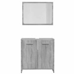 vidaXL Set de mobilier de baie, gri sonoma, lemn prelucrat vidaXL Set de mobilier de baie, gri sonoma, lemn prelucrat