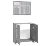vidaXL Set de mobilier de baie, gri sonoma, lemn prelucrat vidaXL Set de mobilier de baie, gri sonoma, lemn prelucrat
