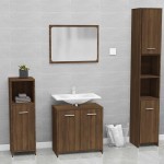 vidaXL Set de mobilier de baie, stejar maro, lemn prelucrat vidaXL Set de mobilier de baie, stejar maro, lemn prelucrat