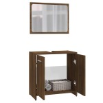 vidaXL Set de mobilier de baie, stejar maro, lemn prelucrat vidaXL Set de mobilier de baie, stejar maro, lemn prelucrat