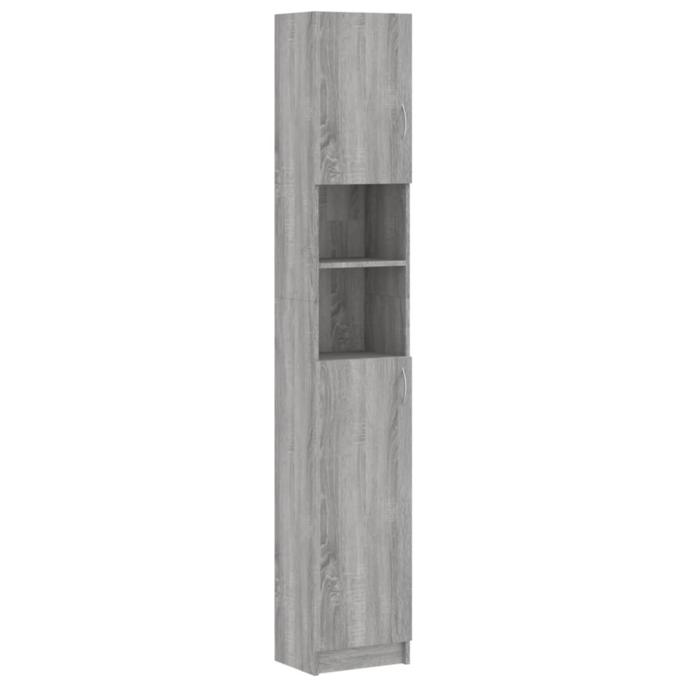 vidaXL Dulap de baie, gri sonoma, 32x25,5x190 cm, lemn prelucrat