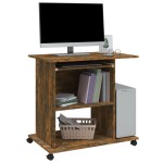 vidaXL Birou, stejar fumuriu, 80x50x75 cm, lemn prelucrat