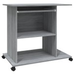 vidaXL Birou pentru computer, gri sonoma, 80x50x75 cm, lemn prelucrat