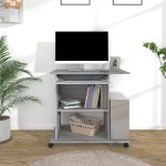 vidaXL Birou pentru computer, gri sonoma, 80x50x75 cm, lemn prelucrat