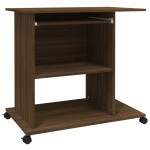 vidaXL Birou, stejar maro, 80x50x75 cm, lemn prelucrat