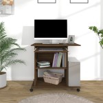 vidaXL Birou, stejar maro, 80x50x75 cm, lemn prelucrat