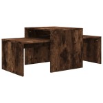 vidaXL Set măsuță de cafea stejar fumuriu 100x48x40 cm lemn prelucrat vidaXL Set măsuță de cafea stejar fumuriu 100x48x40 cm lemn prelucrat