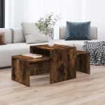 vidaXL Set măsuță de cafea stejar fumuriu 100x48x40 cm lemn prelucrat vidaXL Set măsuță de cafea stejar fumuriu 100x48x40 cm lemn prelucrat