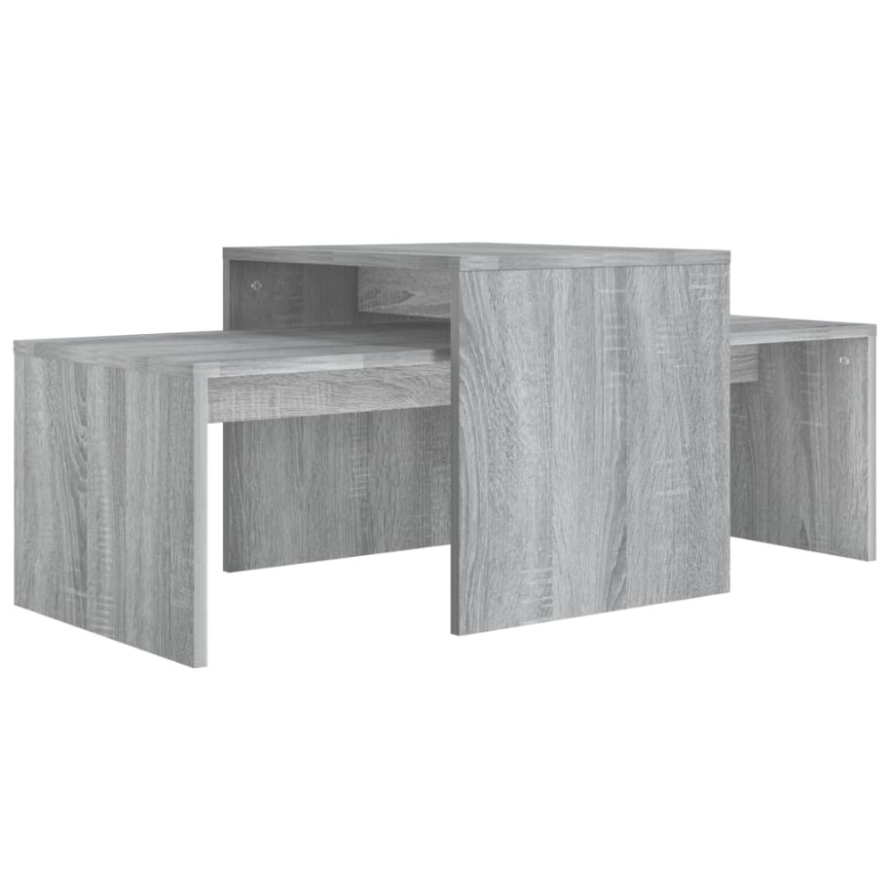 vidaXL Set măsuță de cafea, gri sonoma, 100x48x40 cm, lemn prelucrat