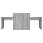 vidaXL Set măsuță de cafea, gri sonoma, 100x48x40 cm, lemn prelucrat