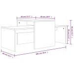 vidaXL Set măsuță de cafea, gri sonoma, 100x48x40 cm, lemn prelucrat