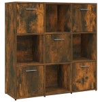 vidaXL Bibliotecă, stejar fumuriu, 90x30x90 cm, lemn prelucrat