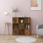 vidaXL Bibliotecă, stejar fumuriu, 90x30x90 cm, lemn prelucrat