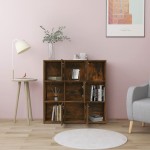 vidaXL Bibliotecă, stejar fumuriu, 90x30x90 cm, lemn prelucrat
