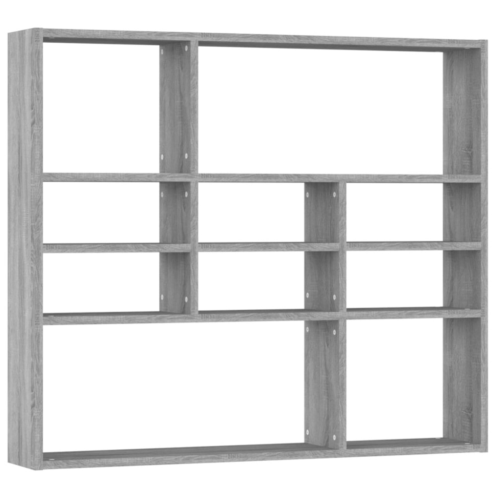 vidaXL Raft de perete, sonoma gri, 90x16x78 cm, lemn compozit