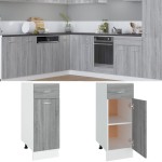 vidaXL Dulap inferior cu sertar “Lyon” gri sonoma 30x46x81,5cm vidaXL Dulap inferior cu sertar “Lyon” gri sonoma 30x46x81,5cm