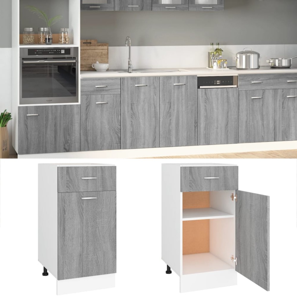 vidaXL Dulap inferior cu sertar “Lyon” gri sonoma 40x46x81,5cm
