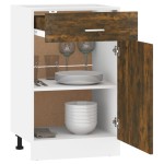 vidaXL Dulap inferior cu sertar “Lyon”, stejar fumuriu, 50x46x81,5 cm