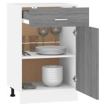 vidaXL Dulap inferior cu sertar “Lyon” gri sonoma 50x46x81,5cm vidaXL Dulap inferior cu sertar “Lyon” gri sonoma 50x46x81,5cm