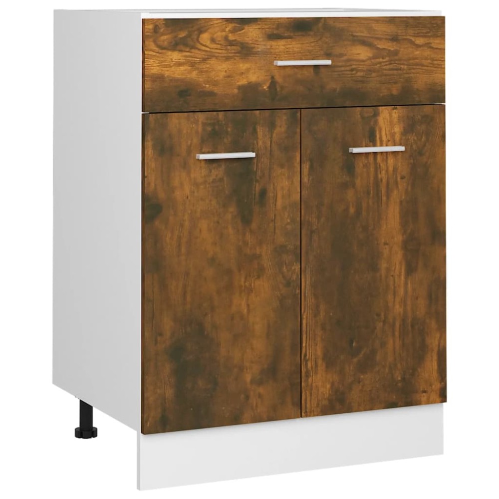 vidaXL Dulap inferior cu sertar “Lyon”, stejar fumuriu, 60x46x81,5 cm