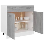 vidaXL Dulap inferior cu sertar “Lyon” gri sonoma 80x46x81,5cm vidaXL Dulap inferior cu sertar “Lyon” gri sonoma 80x46x81,5cm