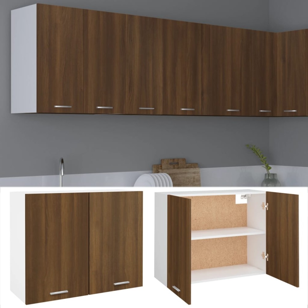 vidaXL Dulap suspendat “Lyon”, stejar maro, 80x31x60 cm