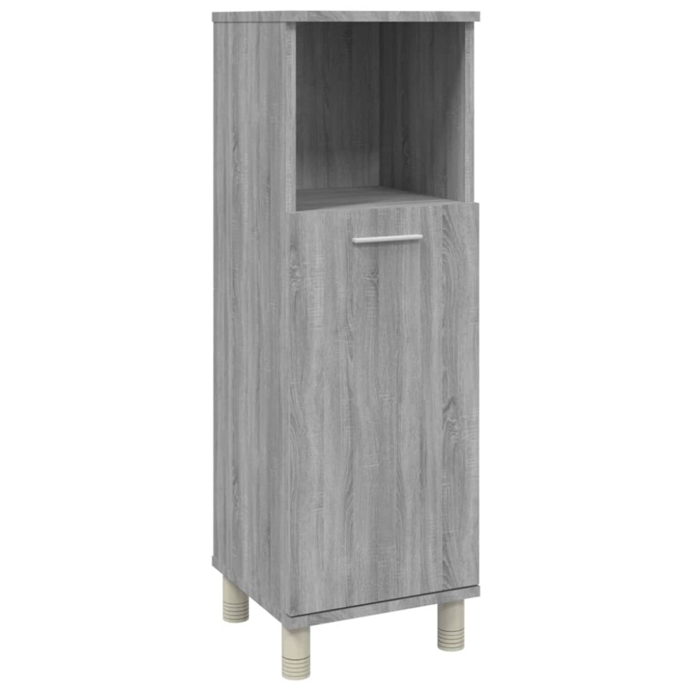 vidaXL Dulap de baie, gri sonoma, 30x30x95 cm, lemn prelucrat