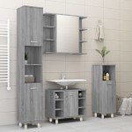 vidaXL Dulap de baie, gri sonoma, 30x30x95 cm, lemn prelucrat