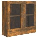 vidaXL Dulap cu vitrină, stejar fumuriu 82,5x30,5x80 cm lemn prelucrat vidaXL Dulap cu vitrină, stejar fumuriu 82,5x30,5x80 cm lemn prelucrat