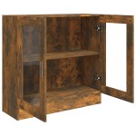 vidaXL Dulap cu vitrină, stejar fumuriu 82,5x30,5x80 cm lemn prelucrat vidaXL Dulap cu vitrină, stejar fumuriu 82,5x30,5x80 cm lemn prelucrat