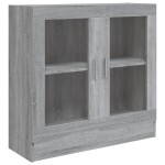 vidaXL Dulap cu vitrină, gri sonoma, 82,5x30,5x80 cm, lemn prelucrat vidaXL Dulap cu vitrină, gri sonoma, 82,5x30,5x80 cm, lemn prelucrat