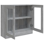 vidaXL Dulap cu vitrină, gri sonoma, 82,5x30,5x80 cm, lemn prelucrat vidaXL Dulap cu vitrină, gri sonoma, 82,5x30,5x80 cm, lemn prelucrat