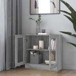 vidaXL Dulap cu vitrină, gri sonoma, 82,5x30,5x80 cm, lemn prelucrat vidaXL Dulap cu vitrină, gri sonoma, 82,5x30,5x80 cm, lemn prelucrat