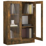 vidaXL Dulap vitrină, stejar fumuriu, 82,5x30,5x115 cm, lemn prelucrat