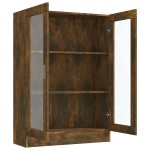 vidaXL Dulap vitrină, stejar fumuriu, 82,5x30,5x115 cm, lemn prelucrat