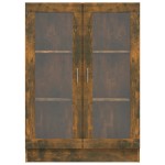 vidaXL Dulap vitrină, stejar fumuriu, 82,5x30,5x115 cm, lemn prelucrat