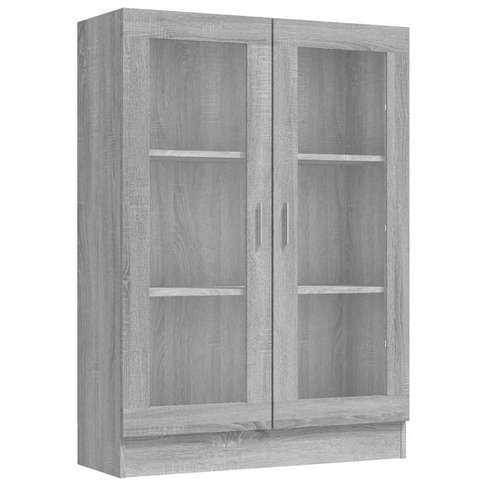 vidaXL Dulap vitrină, gri sonoma, 82,5x30,5x115 cm, lemn prelucrat