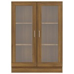 vidaXL Dulap vitrină, stejar maro, 82,5x30,5x115 cm, lemn prelucrat
