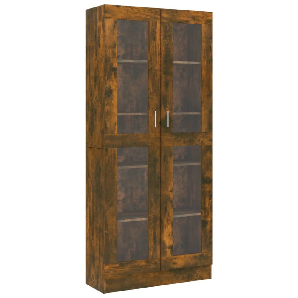 vidaXL Dulap vitrină stejar fumuriu 82,5x30,5x185,5 cm lemn prelucrat